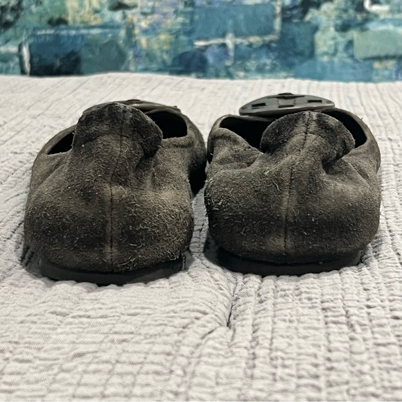 Tory Burch Reva Gray Heron Ballet Flat Suede Sz 8.5 Shoes - Picture 5 of 10